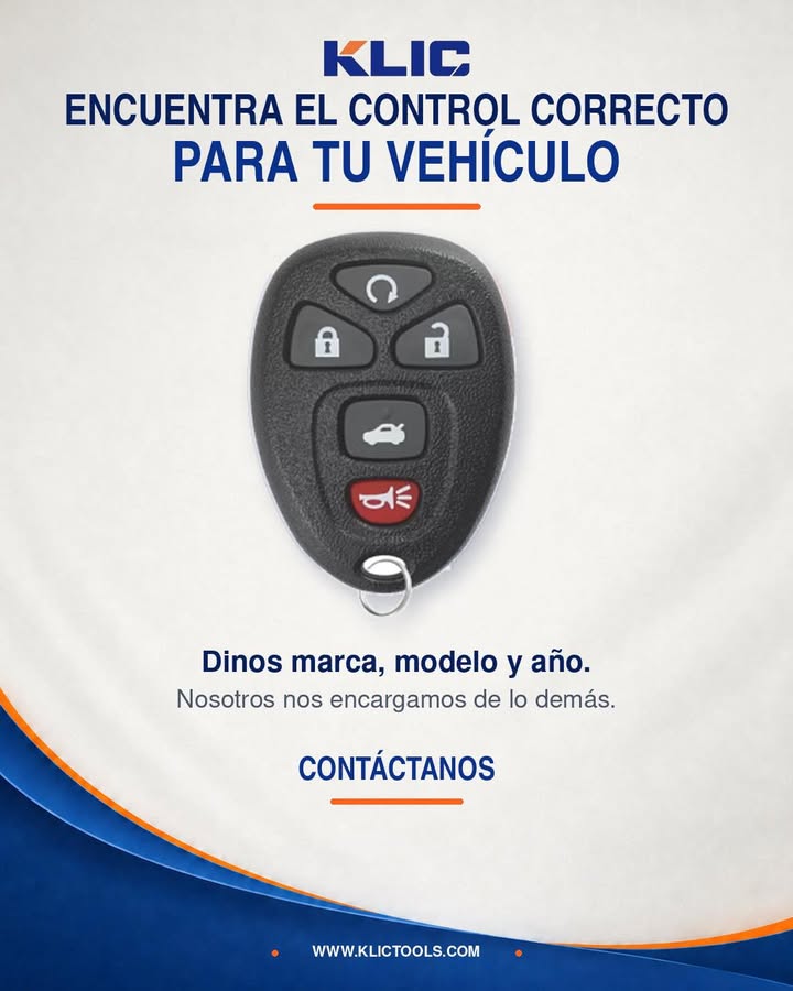 🔑 ¿Buscas el control correcto para tu vehículo?Solo envíanos la marca, modelo y año. En KLIC Tools nos encargamos de rev...